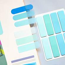 3 Styles Combo 1 Set Ultra-Thin Index Tabs Labels, 660 Sheets Total, PET Semi-Transparent Cyan Series Sticky Notes, Marking Tabs For Student Textbooks, Reading Notebooks, Message Notes, School Supplies, Back To School Season - one-size - View 7