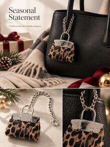 1pcexquisite And Fashionable Mini Bag Pendant With High-End Metal Chain Decoration, Small Bag Keychain Bag Matching Suitable For Giving Gifts To Girls - Multicolor - View 2
