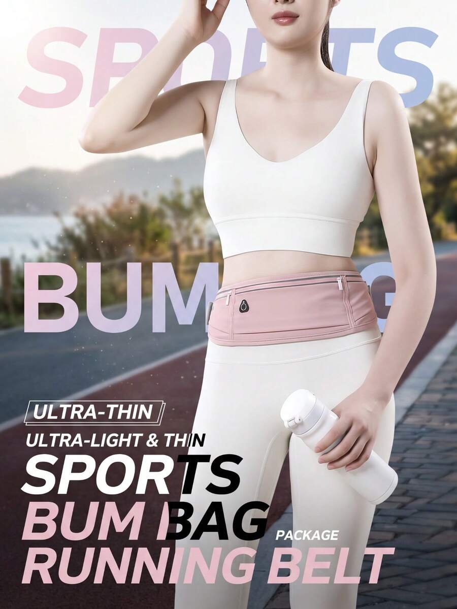 Unisex Sports Waist Bag, Suitable For Running, Hiking, Fitness And Night Running, Can Hold Phone, Reflective Strip Design Suitable For Night Running