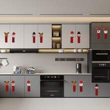 4pcs/Set Christmas Refrigerator Handle Covers, Santa Claus Snowman Reindeer Kitchen Door Handle Protectors, Microwave Cabinet Drawer Pull Handle Covers, Christmas Kitchen Decor For Refrigerator Oven Handles - Handle Cover - View 7