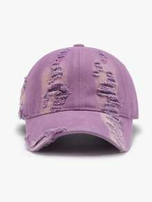 Fashion Distressed Ripped Edge Personalized Soft Top Baseball Cap, Suitable For Daily Wear - Distressed Tie-dye Denim - View 10