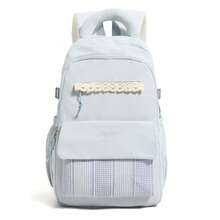 New Autumn And Winter Plaid Lace Patchwork Color Collision Fresh And Sweet Backpack, Large Capacity Lightweight And Simple Casual Travel Bag - Multicolor - View 3