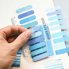 3 Styles Combo 1 Set Ultra-Thin Index Tab Labels, 660 Sheets Total, PET Semi-Transparent Blue Series Sticky Notes, Marker Tabs For Student Textbooks, Reading Notebooks, Message Notes, Back To School Supplies, School Supplies - one-size - View 3