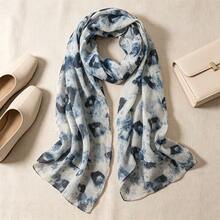 Women's Black Lip Print Scarf, Lightweight Elegant Lip Pattern Transparent Scarf Shawl Wrap - 70 X 180 cm - View 6