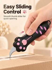 Cute Cat Paw Box Opener Portable Parcel Unboxing Knife, Sliding Blade Design, Lightweight Easy Grip With Tail Hanging Ring, Suitable For Cardboard Boxes, Express Packages, Tape, Gift Boxes And Daily Packaging Unboxing, Compact Size Convenient For Pockets, Bags, Drawers And Office Desk Storage, Applicable For Home, Office, Dormitory, Online Shopping Unboxing - Multi-color - View 12