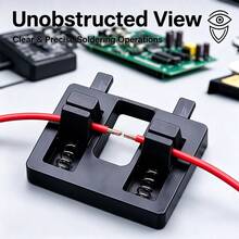 2pcs Professional Soldering Wire Clamp Set, Spring Clamping Quick Fixing Wire Clip With Cleaning Brush, Soldering Iron Solder Auxiliary Third Hand, Phone PCB Circuit Board Electronic Repair Soldering Station Tool Accessories - 1 Clip Box, 1 Cleaning Brush - View 2
