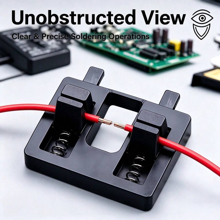 2pcs Professional Soldering Wire Clamp Set, Spring Clamping Quick Fixing Wire Clip With Cleaning Brush, Soldering Iron Solder Auxiliary Third Hand, Phone PCB Circuit Board Electronic Repair Soldering Station Tool Accessories