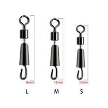 50pcs Bearing Swivels Ball Bearing Swivel Solid Rings Fishing Connector Ocean Boat Quick Fast Link Connector - Black - View 3
