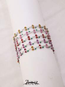 1pc Stainless Steel Enamel Cherry Chain Bracelets For Women Fashion Simple Elegant Colorful Fruit Bracelet Jewelry - Bracelet - View 2
