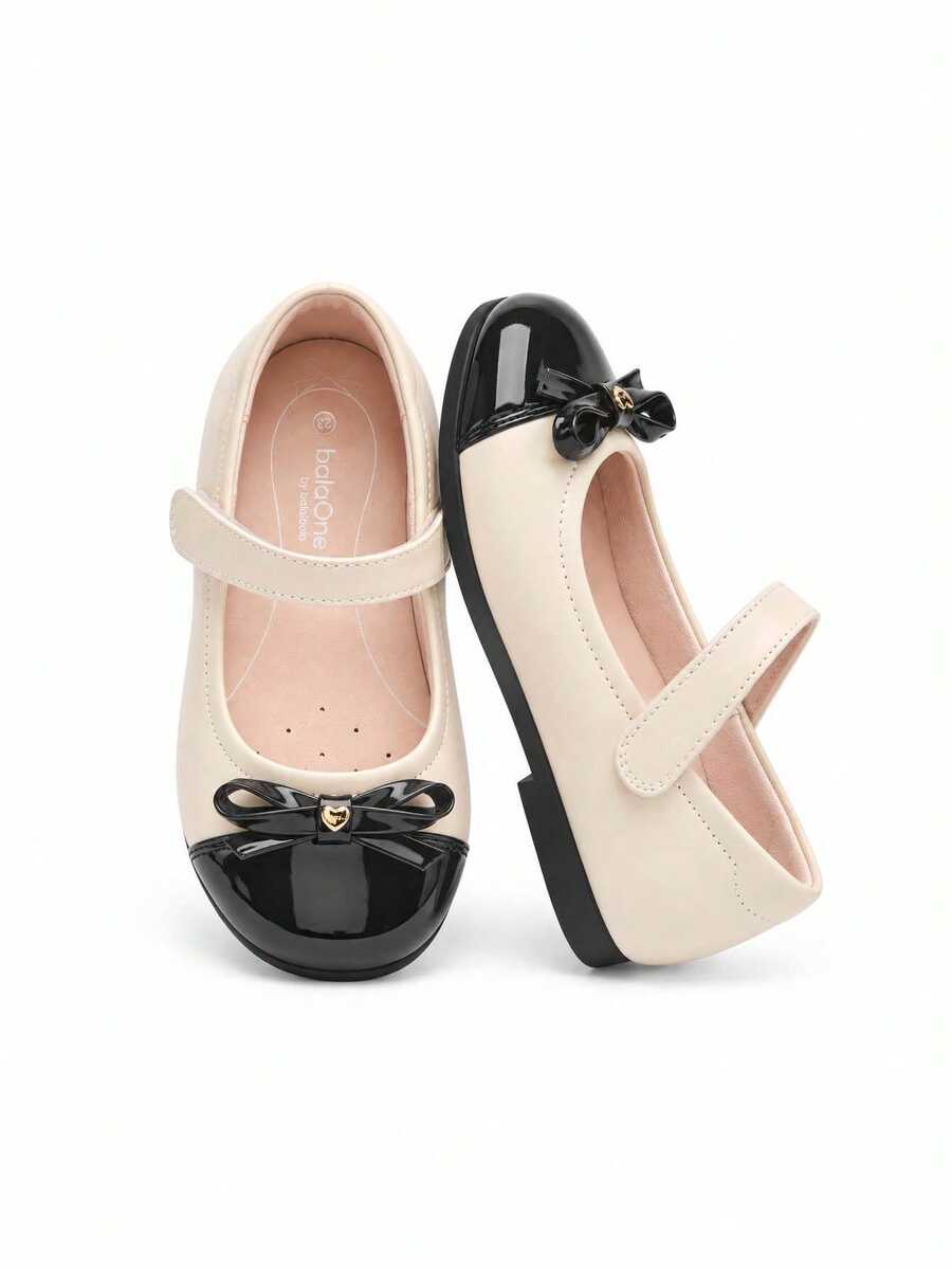 Nuevos zapatos de ballet de suela blanda para niñas - tono blanco negro - Ver 1