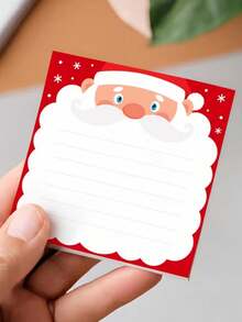 5pcs Santa Claus Theme Sticky Notes, Cute Holiday Self-Adhesive Memo Pads, 75x75mm Square Sticky Notes, Removable Backing, Suitable For Office, Home And Daily Use - Multicolor - View 6