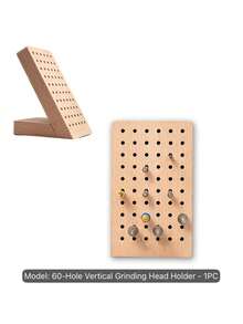 Wooden Nail Drill Bit Storage Board, Multi-Hole Wooden Display Rack, Nail Salon Nail Tool Storage Rack - Multicolor - View 4