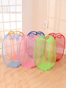 1pc Large Capacity Dirty Clothes Basket&Laundry Basket, 3 Sizes To Choose From, Foldable Design For Easy Carrying, Multifunctional Storage Basket, Suitable For Dormitories, Laundry Rooms, Bedrooms, Home Decoration - Multicolor - View 4