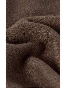 Noxbound 1PC Women's Simple Brown Solid Color Regular Style Faux Cashmere Scarf, Autumn/Winter College Style Pashmina Shawl - Chocolate Brown - View 4