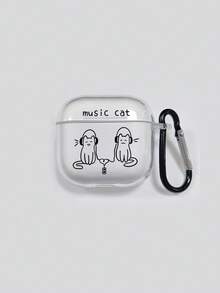 Cat Earphone Case Cute Transparent Earphone Shell With Earphone Case Hook, Fits Earphone Case, Ideal Gift For Birthday, Valentine's Day, Fits Earphone 5 Case / Fits Earphone Pro 3 Case / Fits Earphone 1/2/3/Pro/Pro2, Fast Shipping - Clear - View 14