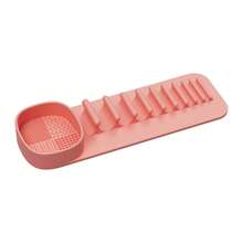 1pc--Suction Cup Wall-Mounted Silicone Makeup Brush Holder--Makeup Brush Drying Rack And Storage Organizer Suitable For Bathroom, Vanity And Shower - Flexible And Easy To Install, Multiple Colors Available - Multicolor - View 9