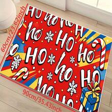 1pc New Christmas Best Seller - Holiday Decoration - Merry Christmas HO HO HO Letter Print - Candy Cane Snowflake Gift Box Pattern Rug, Suitable For Living Room, Bedroom, Indoor - Machine Washable - Flannel Material, Soft Texture, Skin-Friendly, No Pilling, Easy Care, Odorless - Perfect For Home Decor, Room Decor, Living Room Rug, Bedroom Rug, Bathroom Rug, Kitchen Rug, Area Rug, Hotel Decor - Area Rug, All Season - Multicolor - View 11
