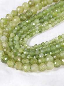 1 Untai Manik-manik Peridot Batu Alam Bulat Berfaset 2/3/4mm, Manik-manik Pengatur Jarak untuk Pembuatan Perhiasan DIY Gelang Kalung Aksesoris - MultiWarna - View 5