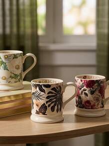 Cirelle This 380ml Floral Theme Mug Is A Perfect Accent For Any Space. Five Unique Patterns To Choose From: Delicate White Chrysanthemum, Elegant Peony, Romantic Rose, Pure Lily, And Back-To-School Theme Pattern. - Same Style - View 4