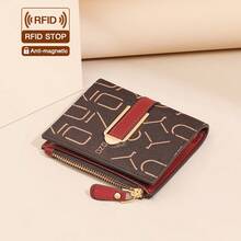ONDY Christmas Women's Wallet, Multifunctional Bifold Short Wallet & Ultra-Thin Portable Small Coin Purse With Snap Closure, RFID Blocking Neutral ID Card Holder, Multiple Card Slots For Bank Cards/Credit Cards - ID Window, With Zipper Coin Pocket, Suitable For Office Workers - Multicolor - View 9