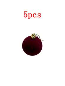 1/5/10pcs Velvet Christmas Tree Ornaments, Christmas Decorations, Burgundy/Pink Christmas Baubles, 6cm Christmas Tree Decorative Balls, Home Decor, Christmas Holiday Decorations, Christmas Gifts, Indoor And Outdoor Decor - Multicolor - View 11