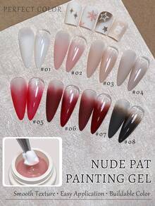 Sơn gel móng tay PERFECT COLOR Pat Pat 5g, gel nghệ thuật móng ombre cho móng hồng má, hiệu ứng gradient màu nude, độ che phủ màu có thể xây lớp, tự làm manicure - Nhiều màu - Xem 1