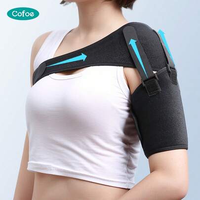 Cofoe Adjustable Shoulder Support Brace, Universal Left/Right Shoulder Protector, With 3 Tension Straps, Breathable Shoulder Stabilizer