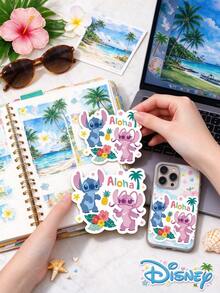 50PCS Disney Stitch Stickers, PVC Waterproof Cute Cartoon Decals, Self Adhesive Colorful Stickers For Phone Case Laptop Notebook, Scrapbook Planner Journal DIY Crafts, School Office Supplies, Party Decor, Gift Sealing - Multicolor - View 2
