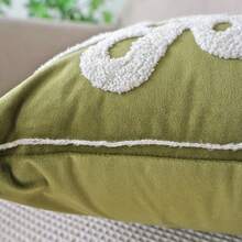1pc Snowflake Christmas Tree Embroidered Pillow Case, Christmas Pattern Plush Fabric Embroidered Living Room Sofa Cushion Cover, Holiday Party Decoration Pillowcase, Pillow Insert Not Included - Multicolor - View 7