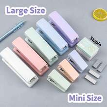 Stapler Genggam Morandi, Stapler Mini Kecil untuk Pelajar, Mesin Penjilid Kantor, Cocok untuk Pelajar, Penting untuk Staf Kantor, Guru, Asisten Pengajar, Penjilidan Dokumen Rumah Sehari-hari, Pengorganisasian Kelas, Manajemen Dokumen Kantor, Pengorganisasian Materi Kelas Sekolah, Penjilidan Buku Perpustakaan - Set - View 12