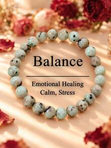 Kiwi Jasper Bracelet, Handmade Chakra Healing Crystal Fashion Jewelry Gift For Women Men,Balance Positive Energy, Grounding, Stability, Anxiety Relief - Multicolor - View 7