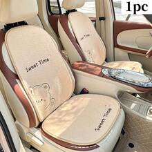 1pc Cute Bear Winter Thickened Warm Car Seat Cushion, All-Season Universal Fashionable Seat Cover - A - View 1