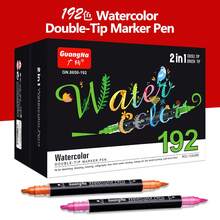 192 Colors Dual-Tip Watercolor Marker Set, Chisel Tip And Soft Tip 2-In-1 Watercolor Pens, Water-Based Ink Drawing Pens, Hand-Drawn Graffiti Outlining And Coloring Brushes, Art Supplies For Students And Artistic Creation - Double-ended Marker Pen - View 6