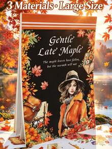DanSoul Large Size Autumn Theme Matte PET Washi Sticker Book For Journaling, 20Sheets Pre-Cut Scrapbook Supplies Adult Sticker For Planner DIY Junk Journal Supplies Card Making Collage Arts And Crafts - one-size - View 2