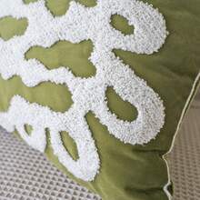 1pc Snowflake Christmas Tree Embroidered Pillow Case, Christmas Pattern Plush Fabric Embroidered Living Room Sofa Cushion Cover, Holiday Party Decoration Pillowcase, Pillow Insert Not Included - Multicolor - View 4