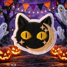1 buah Patch Tempel Setrika Motif Seri Halloween - Patch Bordir DIY, Patch Hati yang Dapat Dijahit & Ditempel Setrika, Cocok untuk Pakaian, Jaket, Topi, Ransel, Celana Jeans, Lencana Dekoratif - Versi setrika - View 8