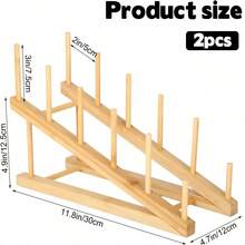 2pcs Art Drying Rack 5-Tier Painting Display Rack, Canvas Board Storage Rack, Painting Canvas Display Rack, Art Storage Rack, Multi-Functional Storage Shelf - Brown - View 3