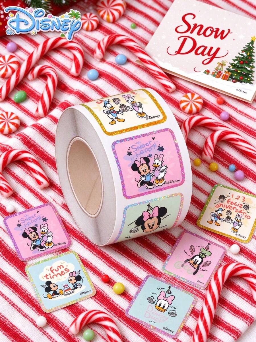 200PCS Disney Mickey Mouse Stickers, Cute Cartoon Paper Sticker Roll ...