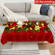 1 buah Taplak Meja Kotak-kotak Natal dan Tahun Baru, Seni Modern Elegan, Taplak Meja Makan Persegi Panjang, Cocok untuk Pernikahan, Pesta, Dekorasi Restoran, Piknik dan Berkemah, Desain Indah, Dekorasi Meja dengan Pola Natal - A - View 7
