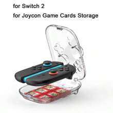 Vỏ bảo vệ PC trong suốt pha lê cho tay cầm Switch Gen 2 trái/phải NS2, có nam châm, kèm ngăn đựng băng game - Xem 1