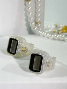 Transparent Gold & Silver Glitter Ring Counter, Electronic Counter For Middle East & Arabic, Digital Display Convenient Ring Counter For Stress Relief, Suitable For Prayer Counting, Knitting Counting, Business Use, Golf, Etc. - Multicolor - View 2
