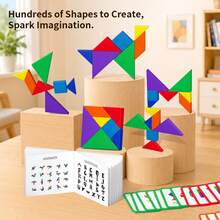 Quebra-cabeça Tangram 2 em 1 com Peças Grandes, Jogo de Mesa Interativo ...