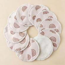 10 Pack Bohemian Bamboo Nursing Pads, Reusable Washable Breast Pads, Skin-Friendly Soft Breastfeeding Pads For Moms - Abstract Geometric U-shape Print - View 8