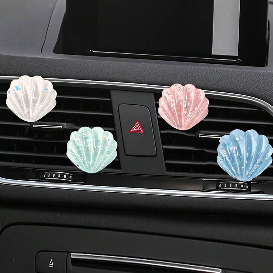 2pcs Iridescent Seashell Car Air Vent Clips, Fresh Ocean Style Car Air ...