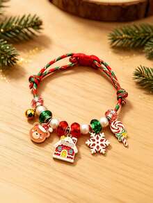 Kalung Anjing Natal, Desain Anyaman Buatan Tangan yang Dapat Diatur, dengan Liontin Pohon Natal dan Santa Claus, Hadiah Natal untuk Hewan Peliharaan, Cocok untuk Anjing dan Kucing Kecil - MultiWarna - View 16