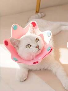 Cute Crown Cat Recovery Collar Soft Felt Adjustable Pet E-Collar Lightweight Anti-Lick Wound Healing Cone For Cats Kittens Post-Surgery - Multicolor - View 3