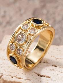 1pc Charming Cubic Zirconia Ring For Women, Wedding Engagement Party Jewelry, Valentine's Day Gift - 1# - View 5
