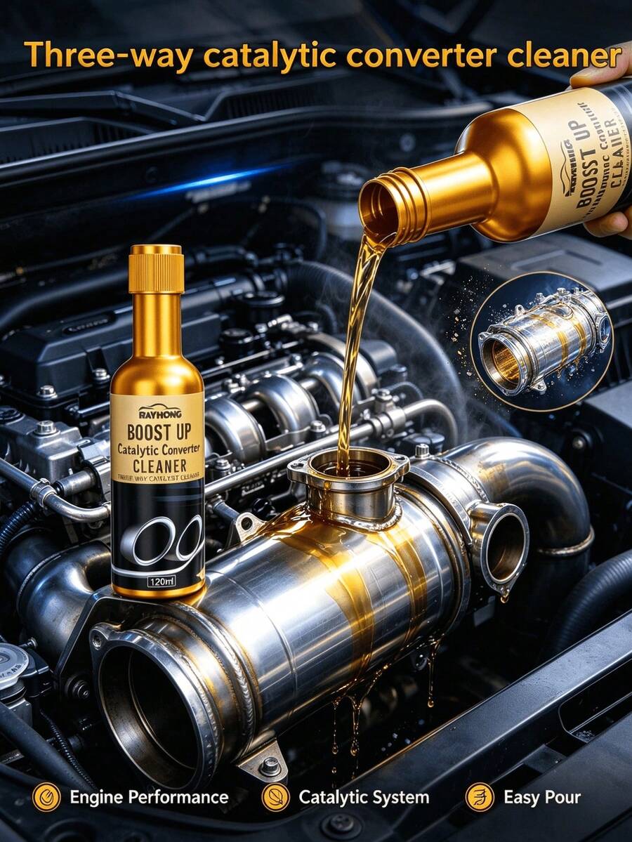 rayhong 3-Way Catalytic Converter Cleaner, Car Wash Detergent For Internal Engine Decarburization Without Disassembly