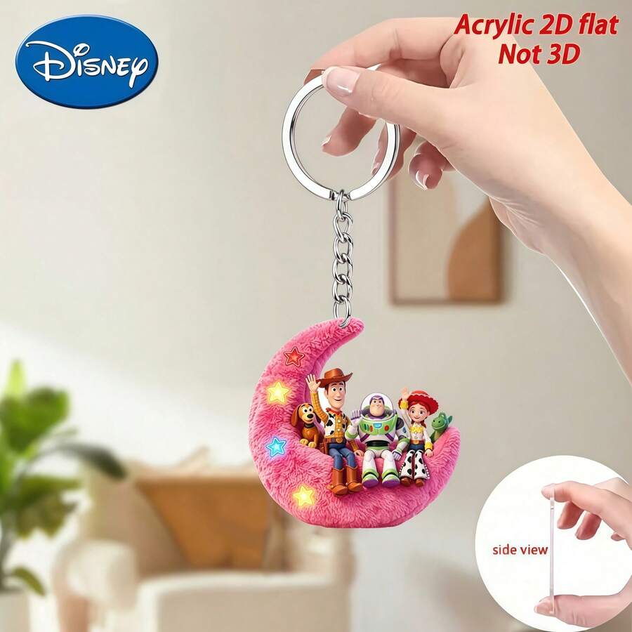 1 buah Gantungan Kunci Kartun Keluarga Malaikat Disney Duduk di Bulan, Dekorasi Hadiah Liburan, Gantungan Kunci Mobil, Aksesori Ransel dan Dompet, Dekorasi Berlisensi Resmi, Menampilkan Karakter Ikonik, Wajib Dimiliki Penggemar Film, Cocok untuk Kendaraan, Tas, Mobil, Pohon Natal, Hari Valentine dan Ulang Tahun, Desain Gantungan Kunci yang Menyenangkan | Hadiah Natal Halloween - MultiWarna - View 1