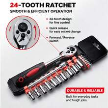 12pcs 1/4 Inch Ratchet Socket Wrench Set, 24-Tooth Quick Release Reversible Ratchet Handle With Extension Bar, 4-13MM Socket Kit, Manual Tool Set For Home And Car Repair, Suitable For Mechanical Vehicle Maintenance - 1/4" Socket Set (12-piece, Galvanized) - View 5
